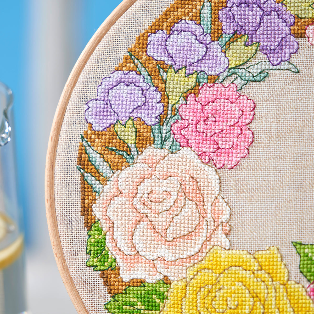 Summer Flower Wreath Cross Stitch PDF Pattern
