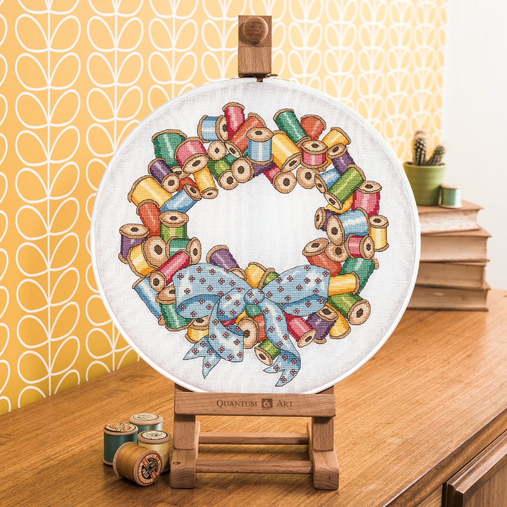 Sewing Wreath Cross Stitch PDF Pattern