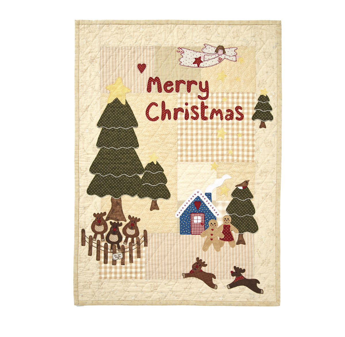 Merry Christmas Applique Wall Hanging Pattern PDF