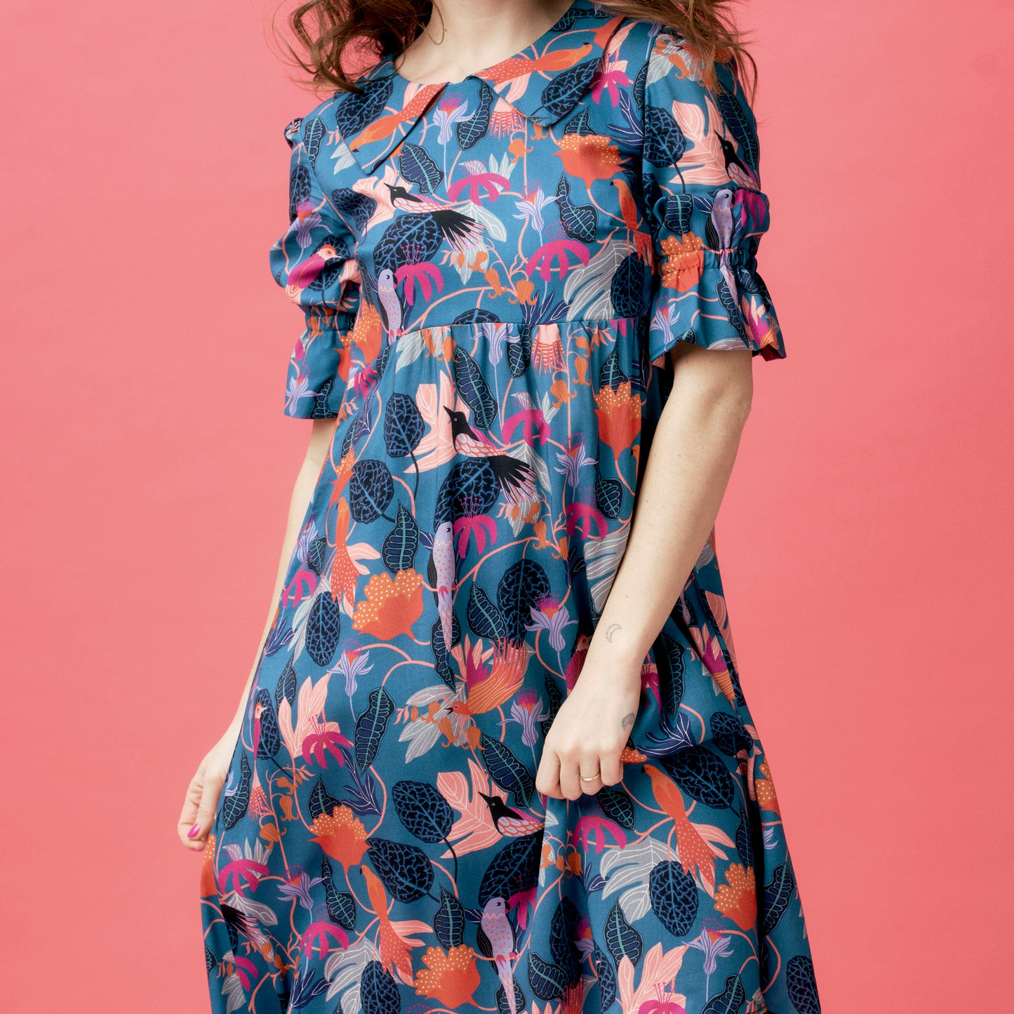 Long Sleeve Dress Sewing Pattern PDF – Gathered