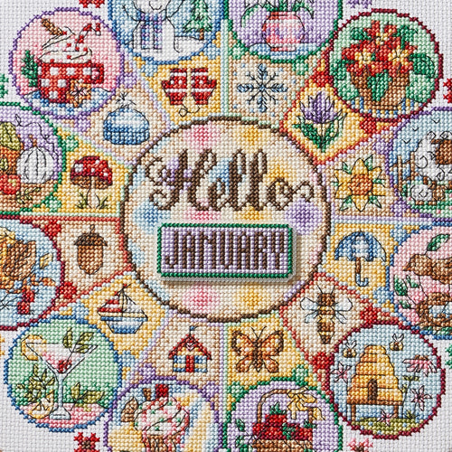 A Year of Joy Calendar Cross Stitch PDF Pattern