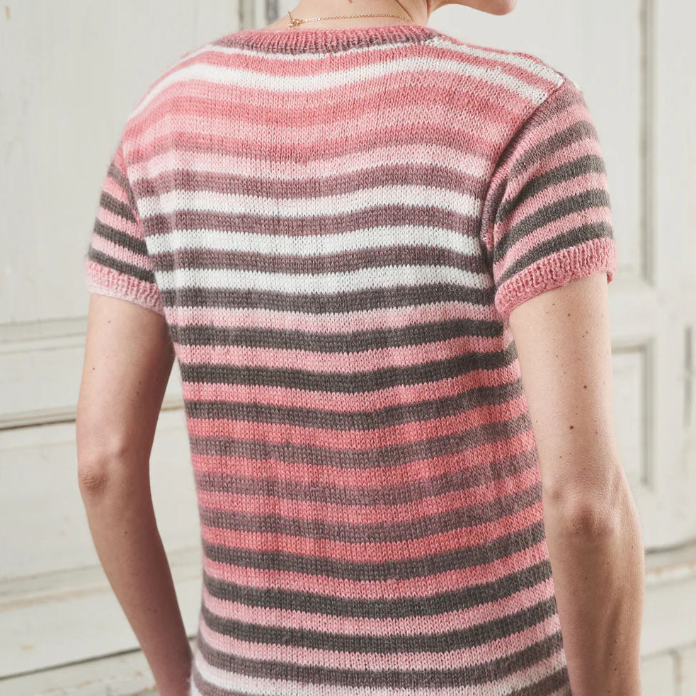 Candy Striped T-Shirt Knitting Pattern PDF