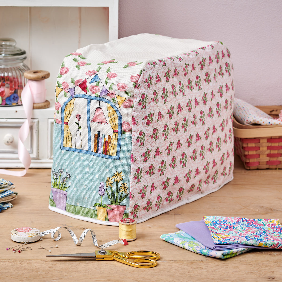 Caravan Sewing Machine Cover Cross Stitch PDF Pattern