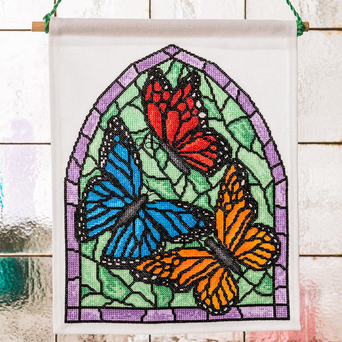Stained Glass Butterflies Cross Stitch PDF Pattern