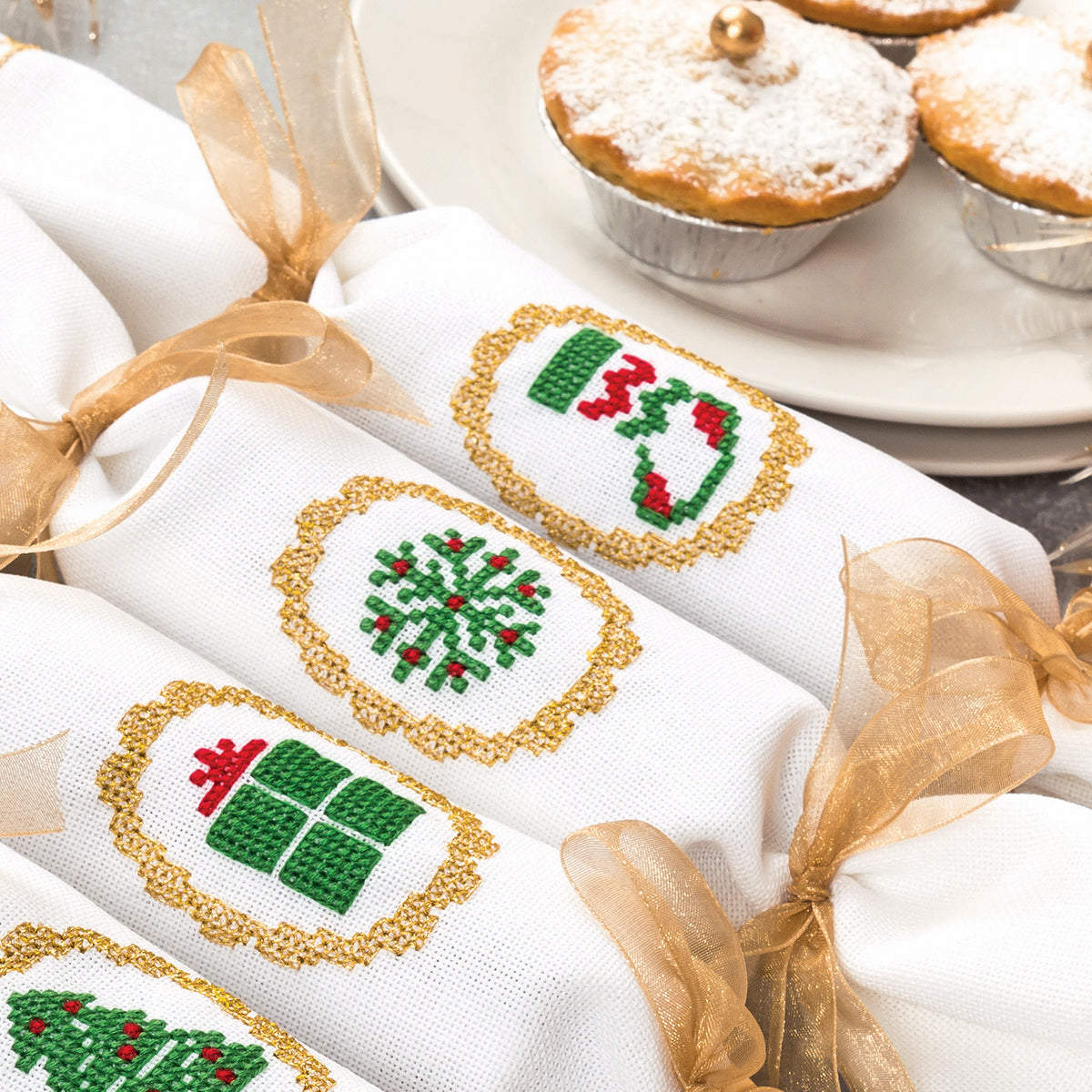 Christmas Cracker Napkins Cross Stitch PDF Patterns