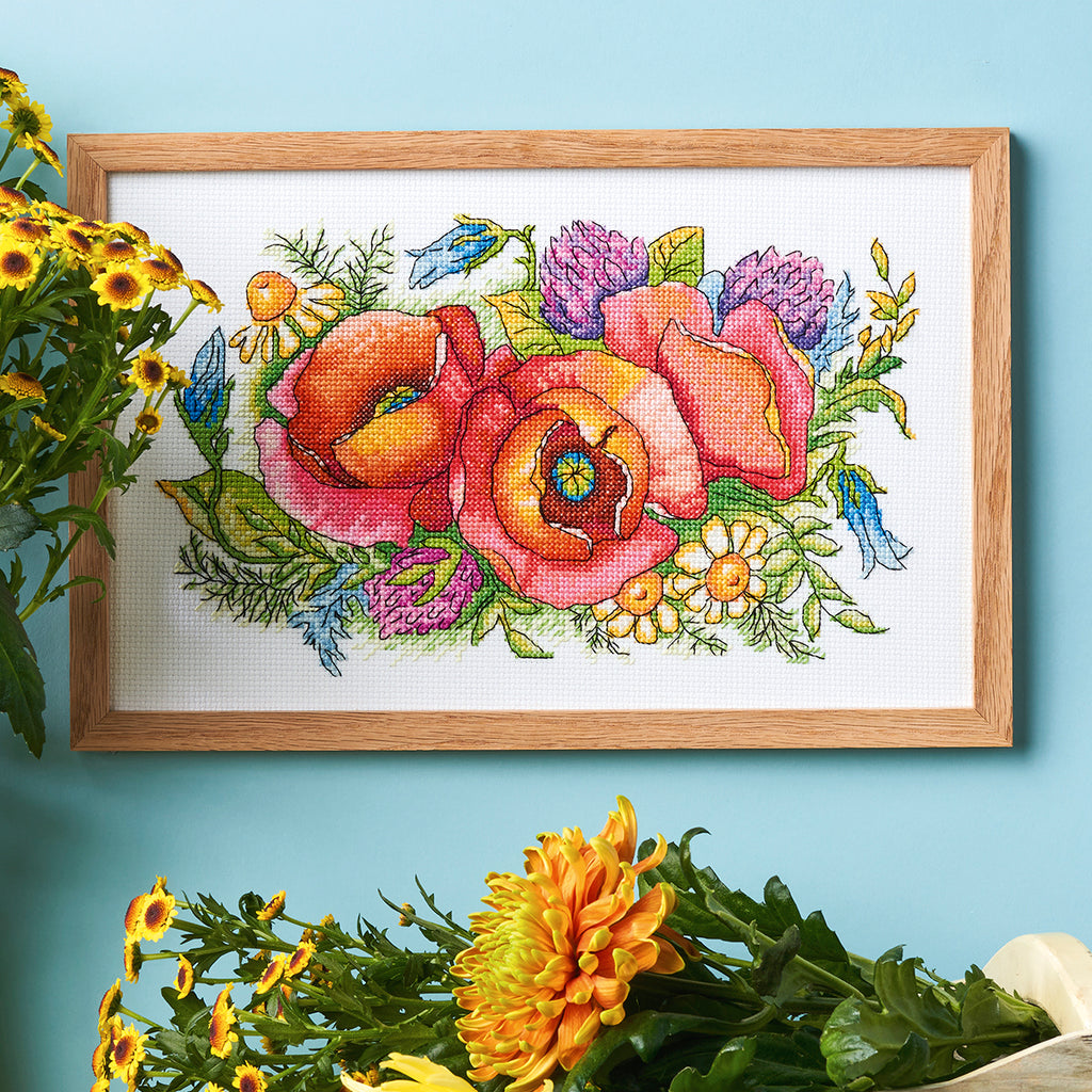 Poppy Picture Cross Stitch PDF Pattern