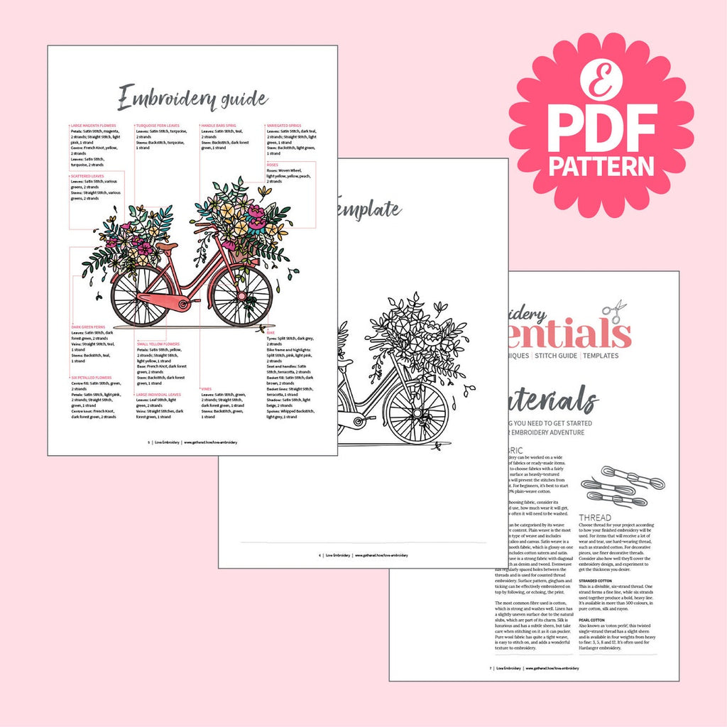 bicycle embroidery pages