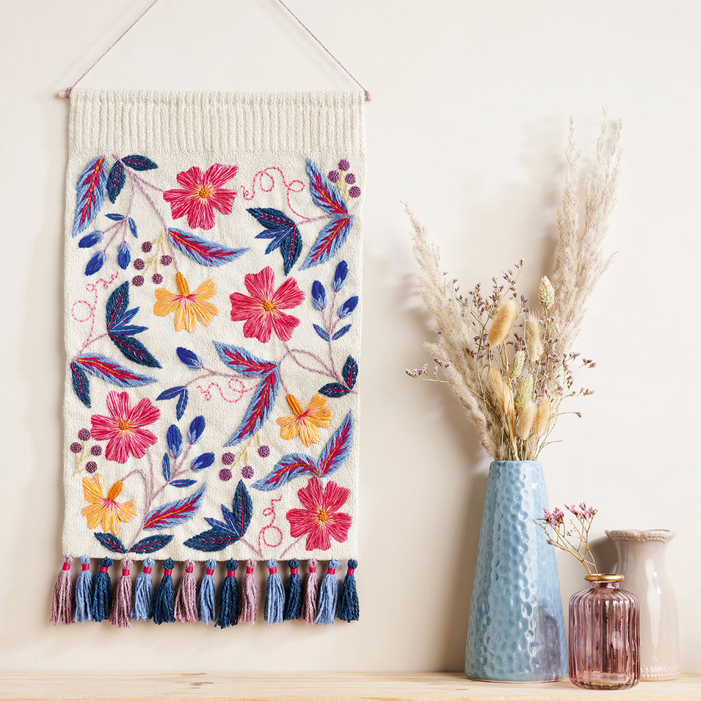 Floral Winter Wall Hanging Embroidery Pattern PDF