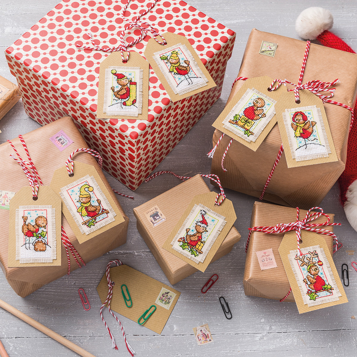 Christmas Robin Gift Tags Cross Stitch PDF Patterns
