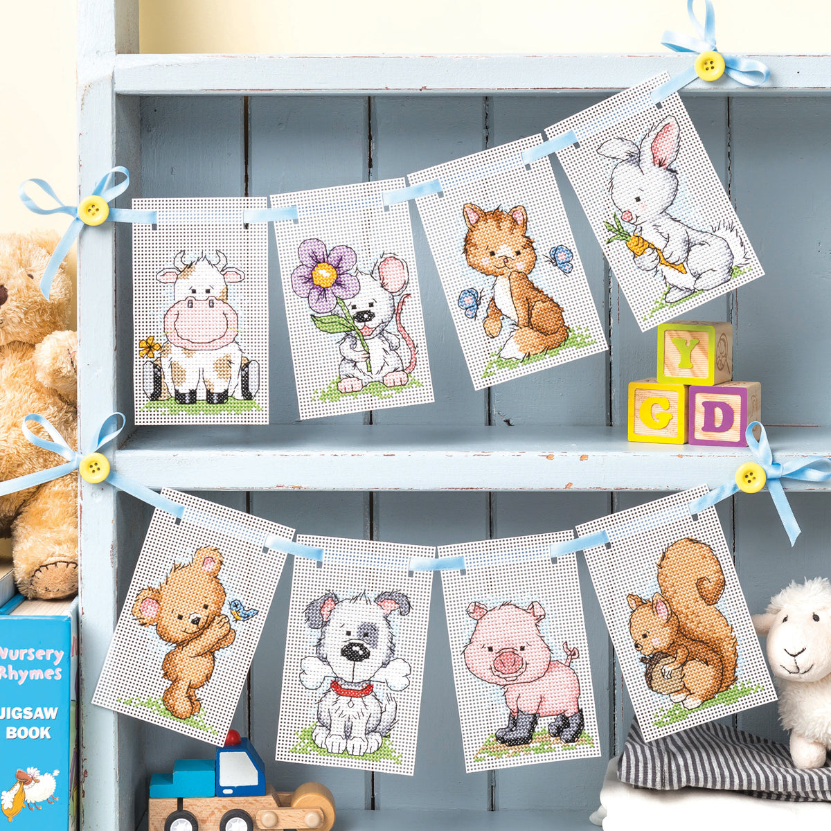 Animal Bunting Cross Stitch PDF Pattern