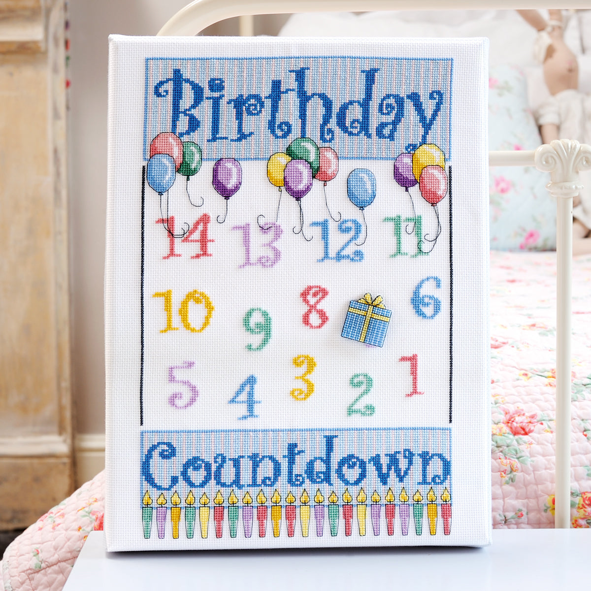 Birthday Countdown Cross Stitch PDF Pattern
