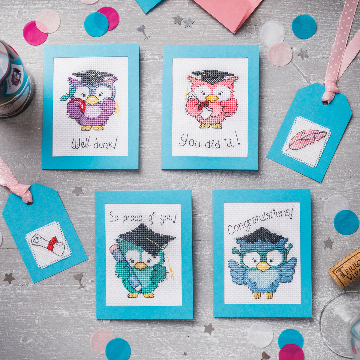 Graduation Owls Cross Stitch PDF Pattern