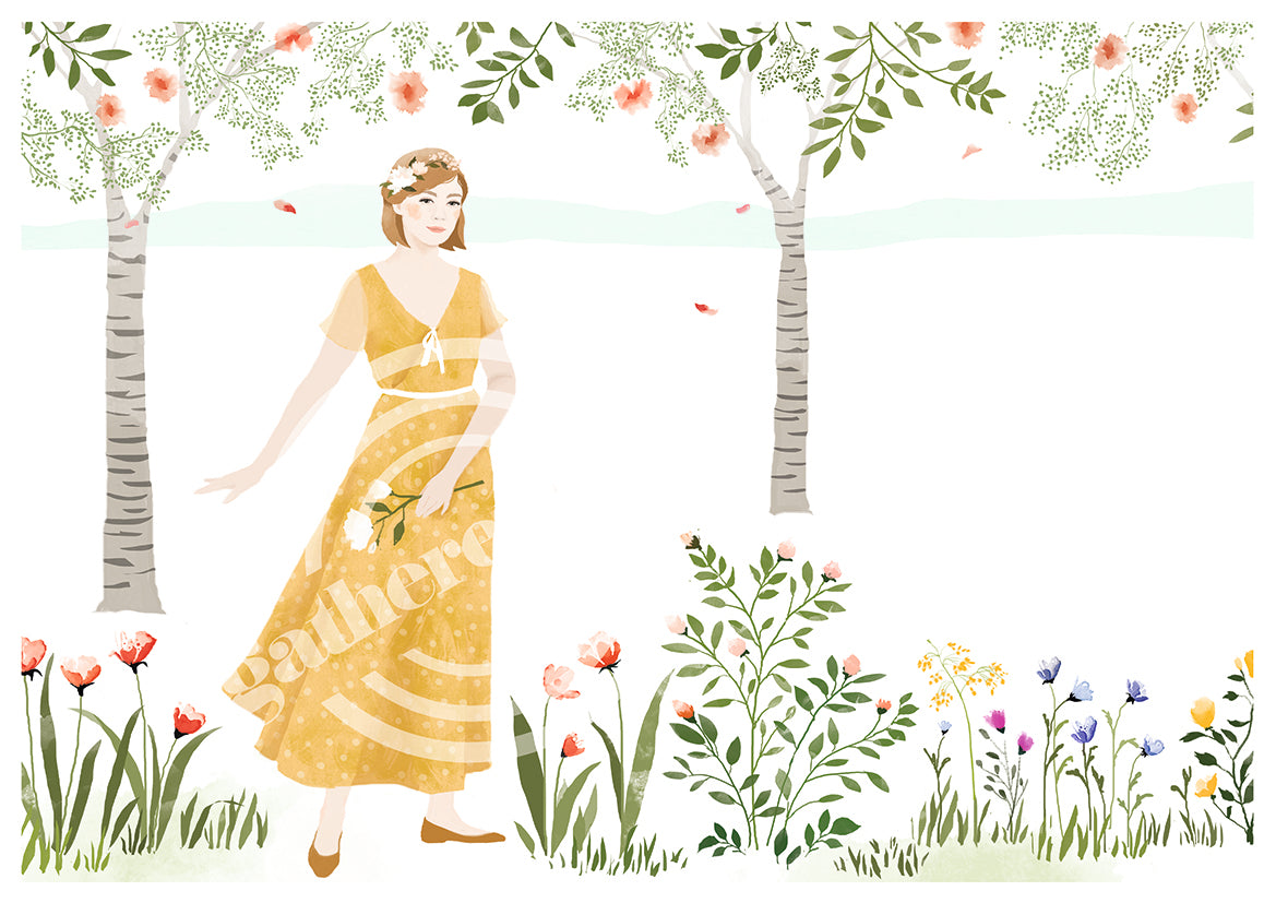 'A walk among the flowers' Digital Art Print PDF by Mateja Kovac