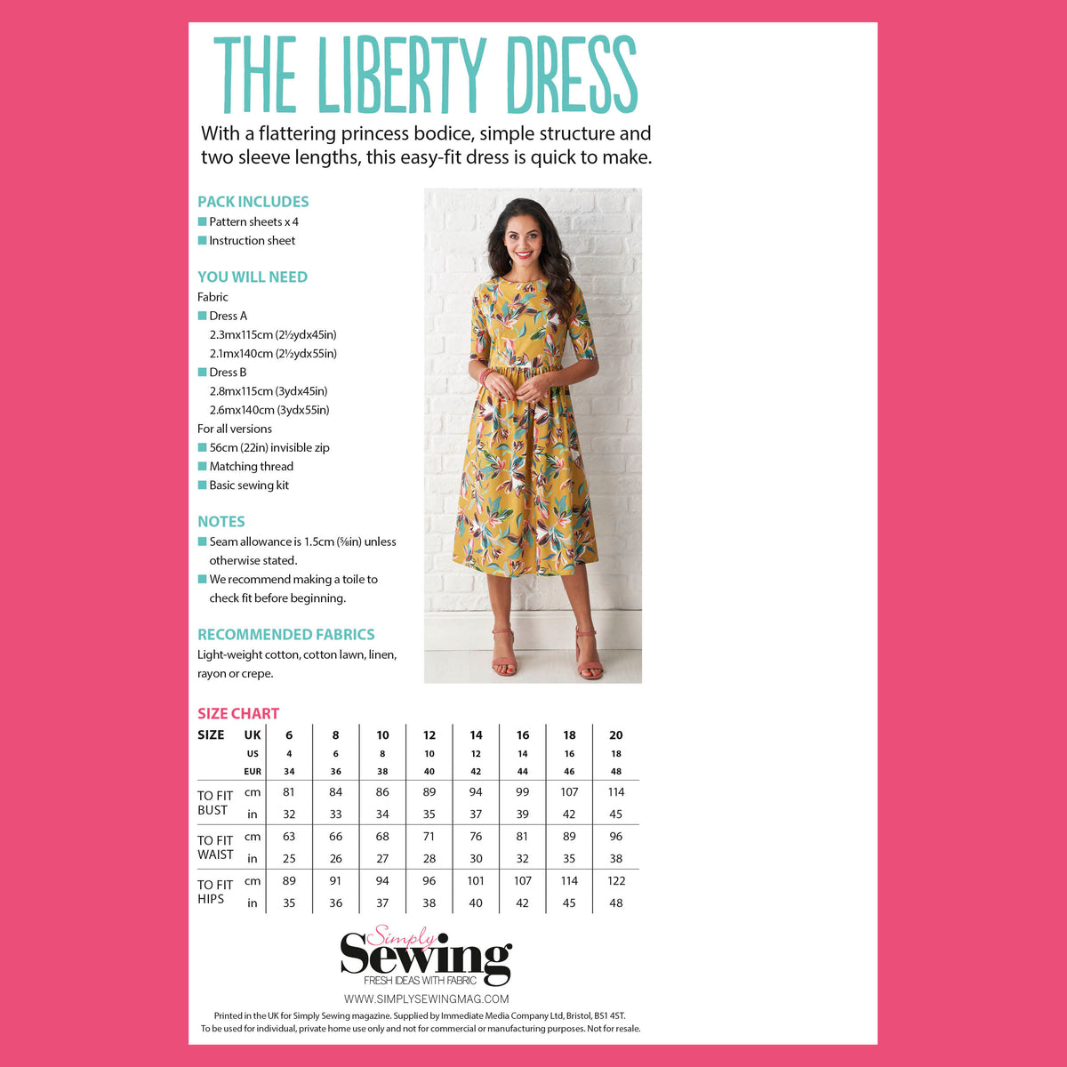 Liberty Dress Sewing Pattern PDF