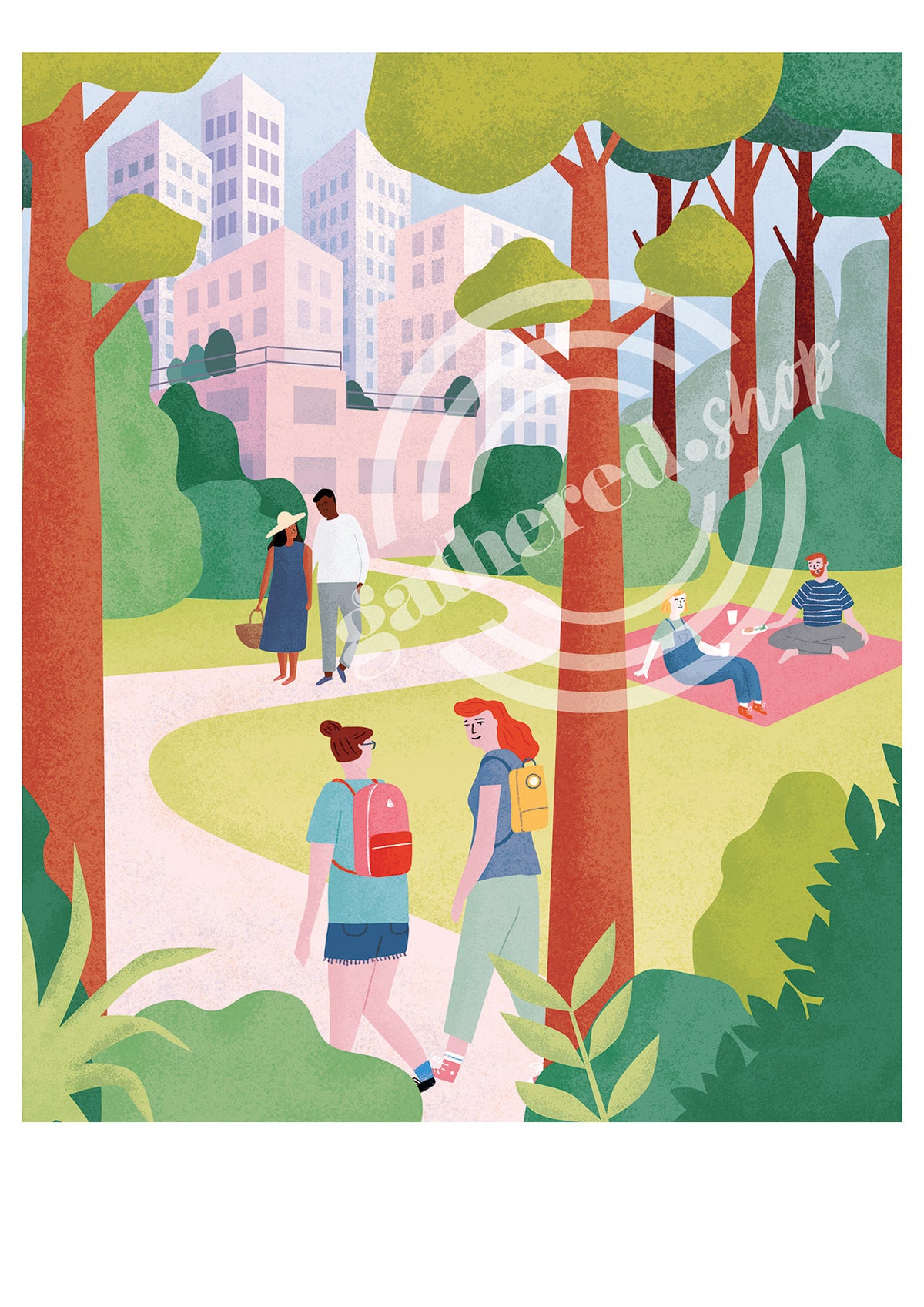 'A Walk in the Park' Digital Art Print PDF by Bett Norris