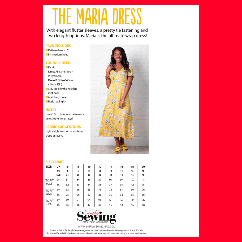 Maria Dress Sewing Pattern PDF