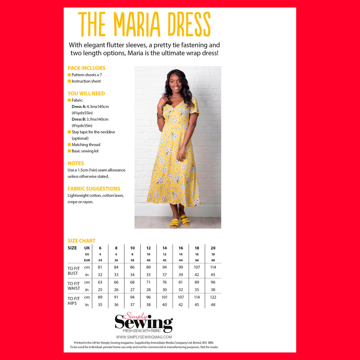 Maria Dress Sewing Pattern PDF