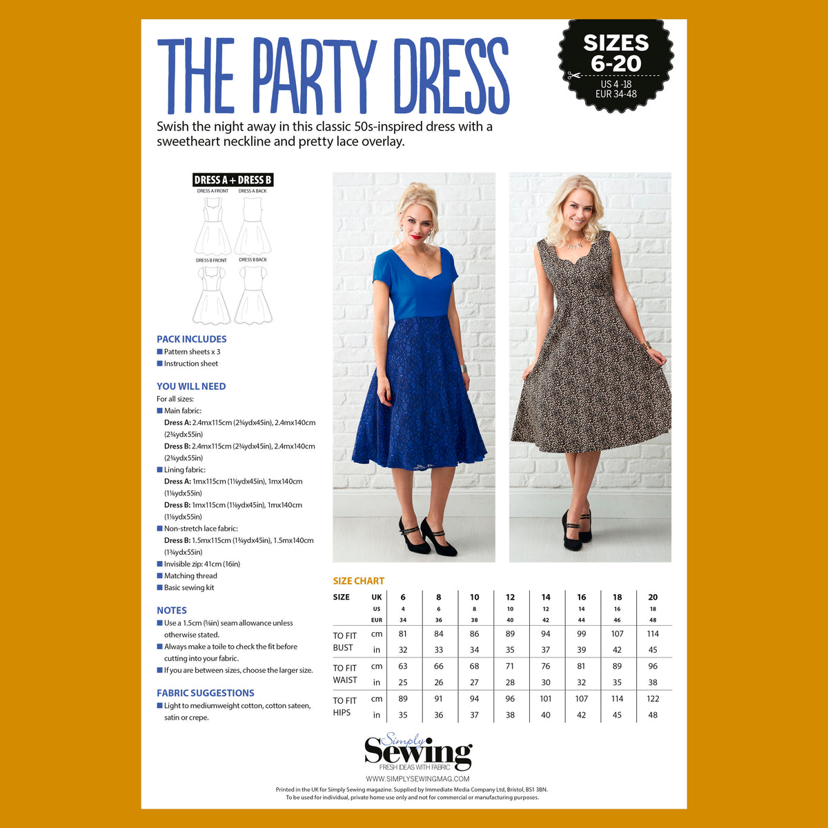 Party Dress Sewing Pattern PDF