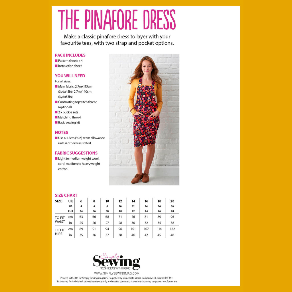 Pinafore Dress Sewing Pattern PDF