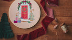 Home for the Holidays Door Hoop Embroidery Pattern PDF