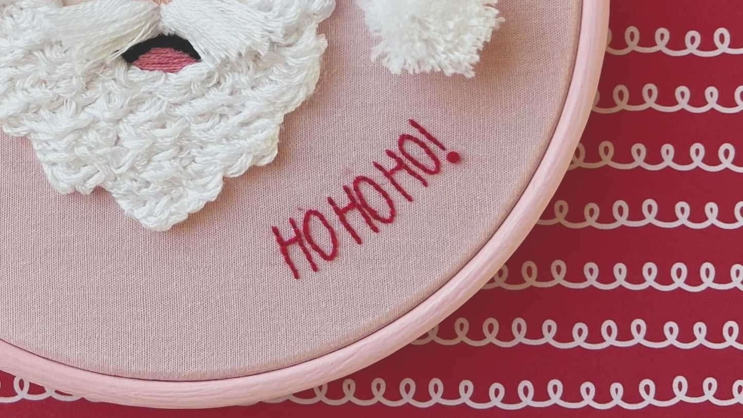 Jolly Santa Hoop Embroidery Pattern PDF