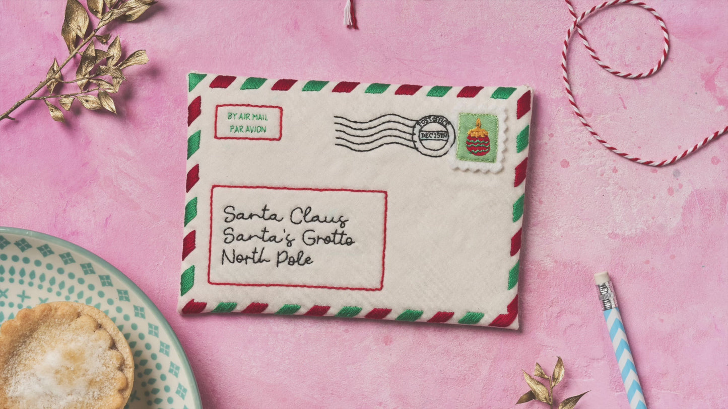Felt Letter to Santa Envelope Embroidery Pattern PDF