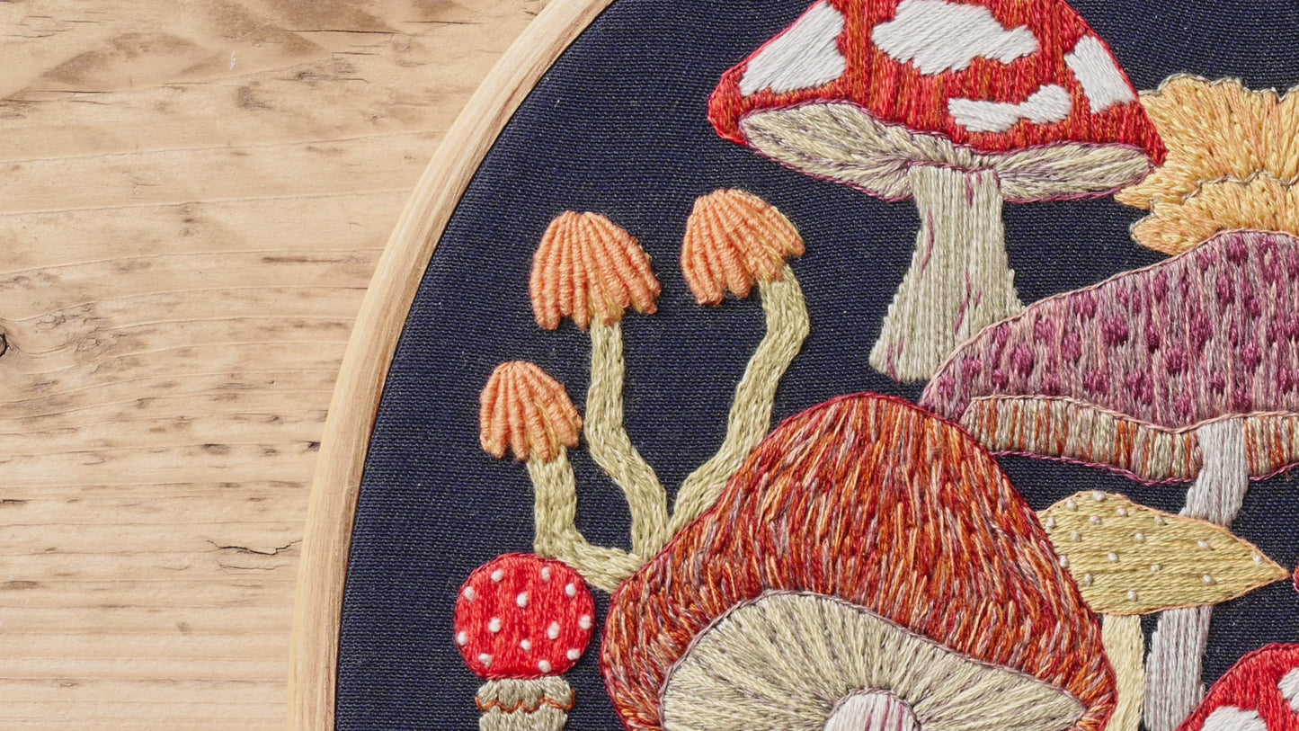 Magical Mushroom Embroidery Hoop Pattern PDF