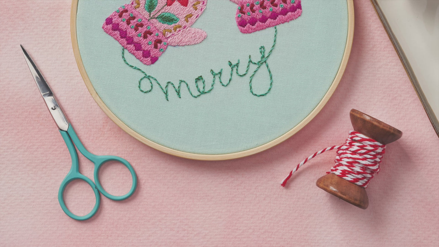 Christmas Mittens Hoop Embroidery Pattern PDF