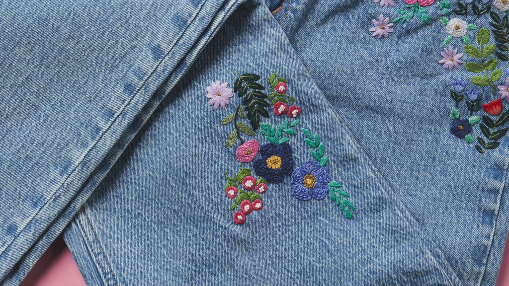 Floral Motifs for Jeans/Denim Embroidery Pattern PDF