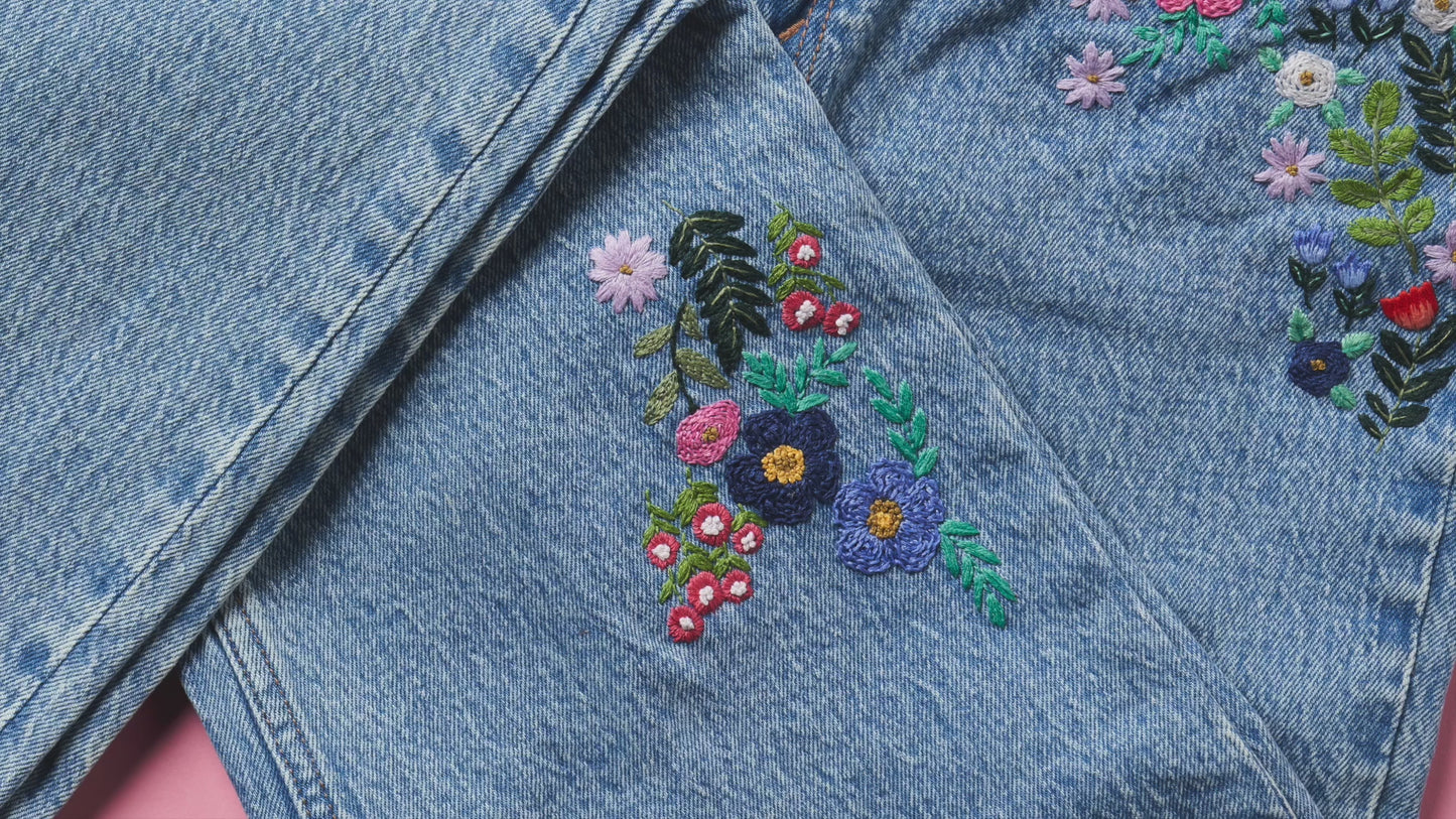 Floral Motifs for Jeans/Denim Embroidery Pattern PDF