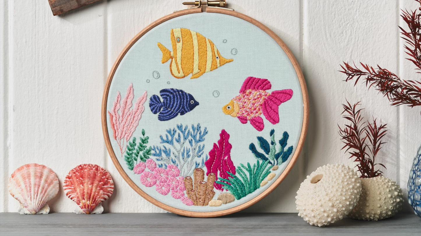 Coral Reef Embroidery Hoop Pattern PDF