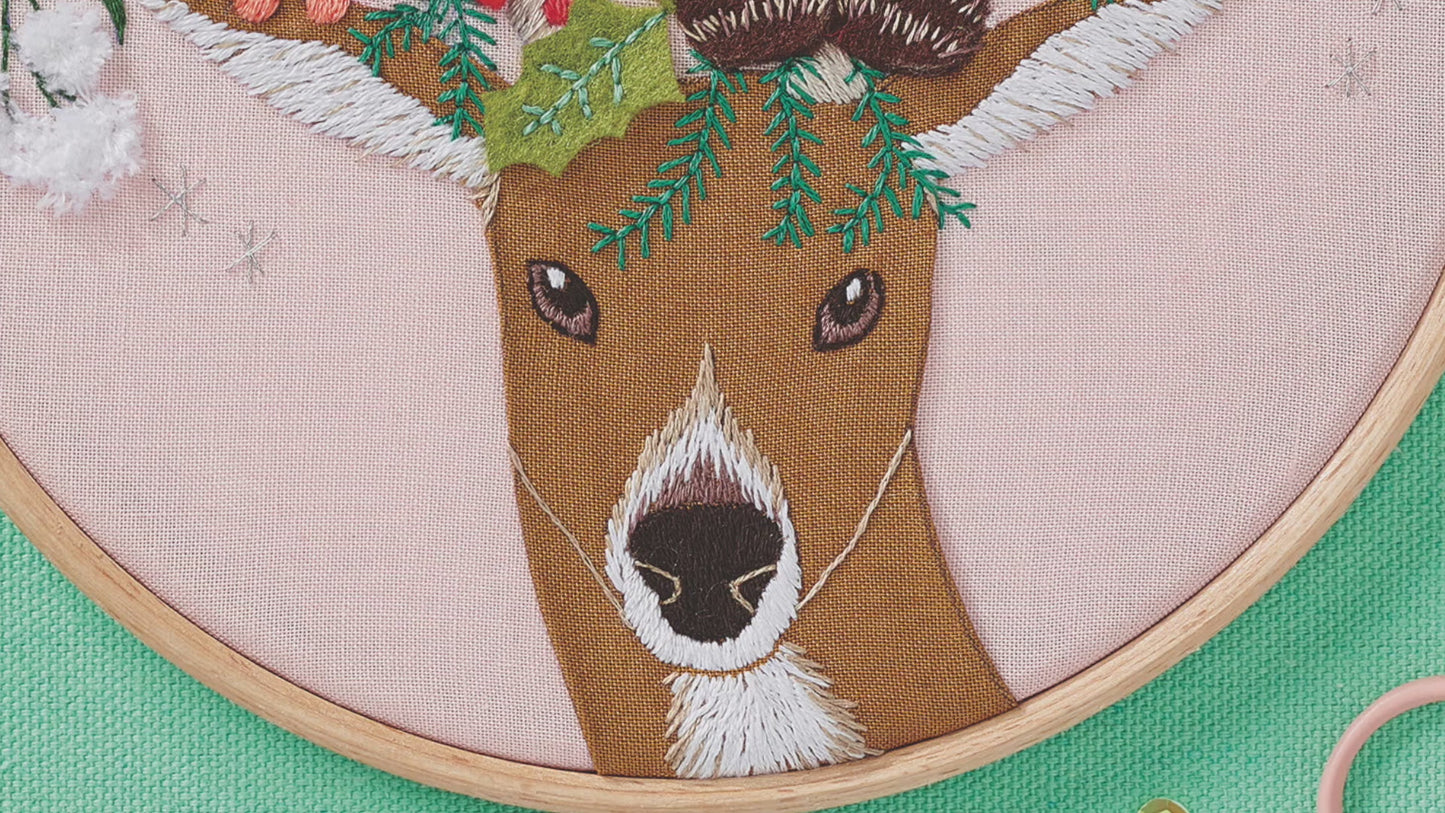 Reindeer Hoop Embroidery Pattern PDF