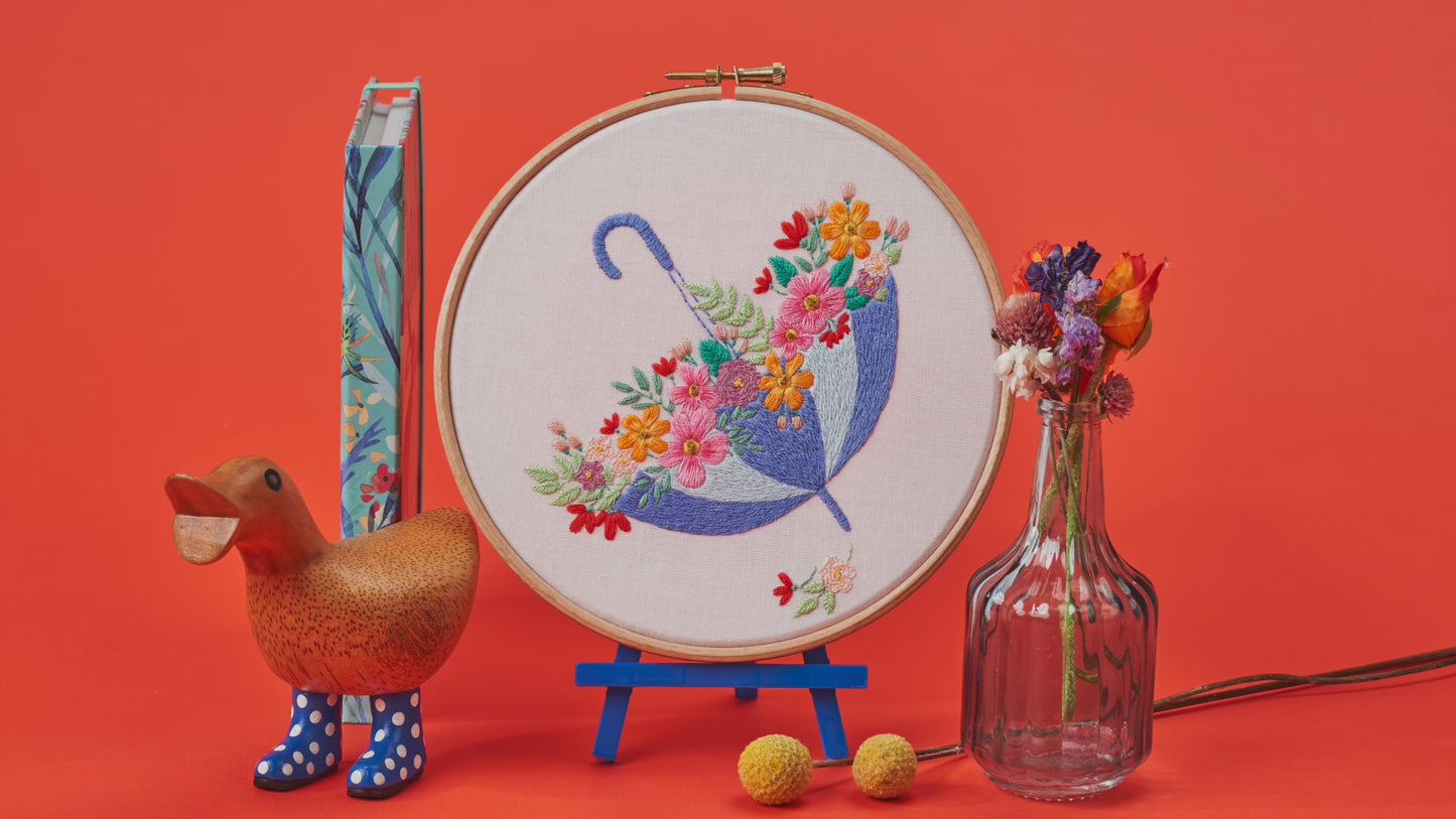Umbrella Embroidery Hoop Pattern PDF