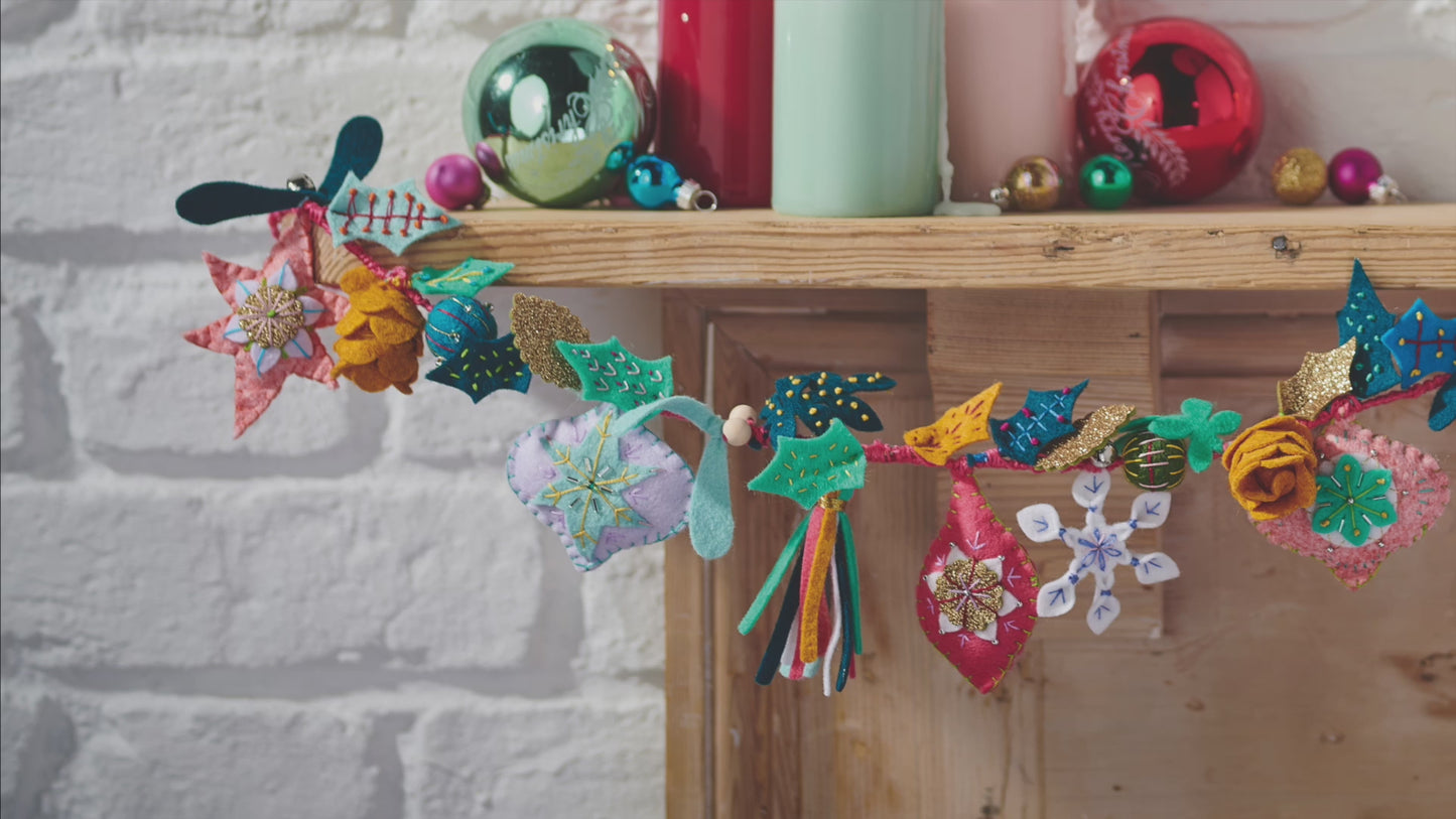 Felt Christmas Garland Embroidery Pattern PDF