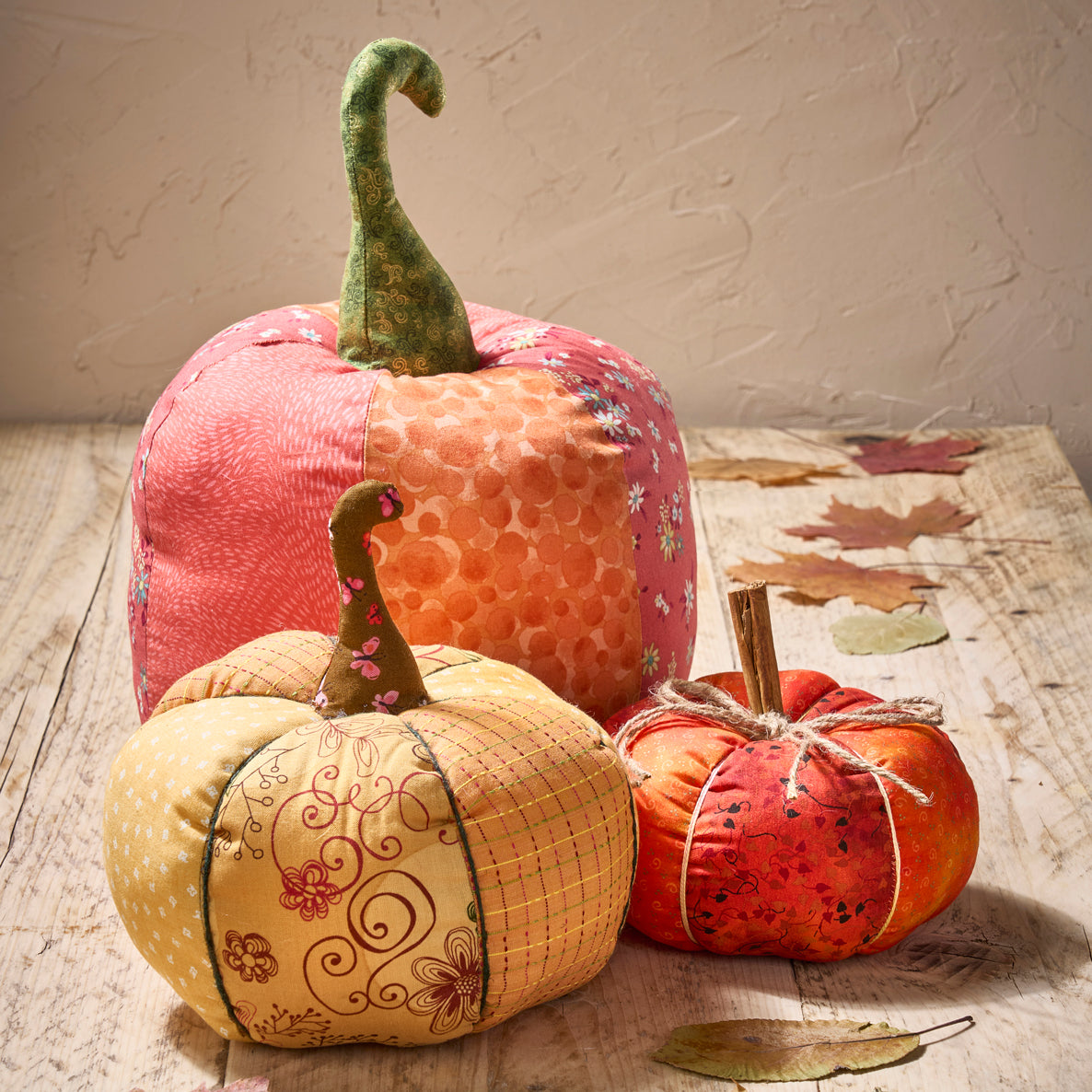 3D Patchwork Pumpkin Trio PDF Pattern