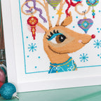 Decorative Christmas Reindeer Cross Stitch Pattern PDF