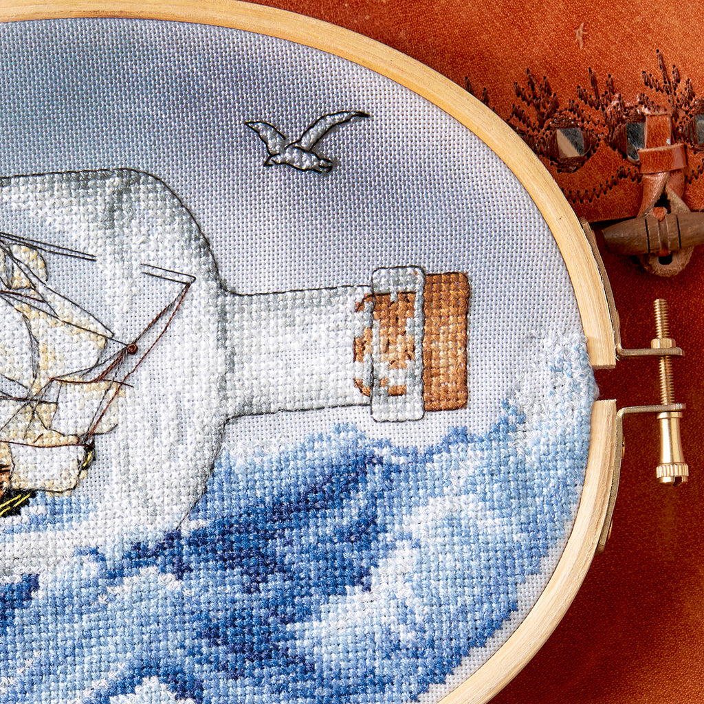 Ship in a Bottle Cross Stitch PDF Pattern