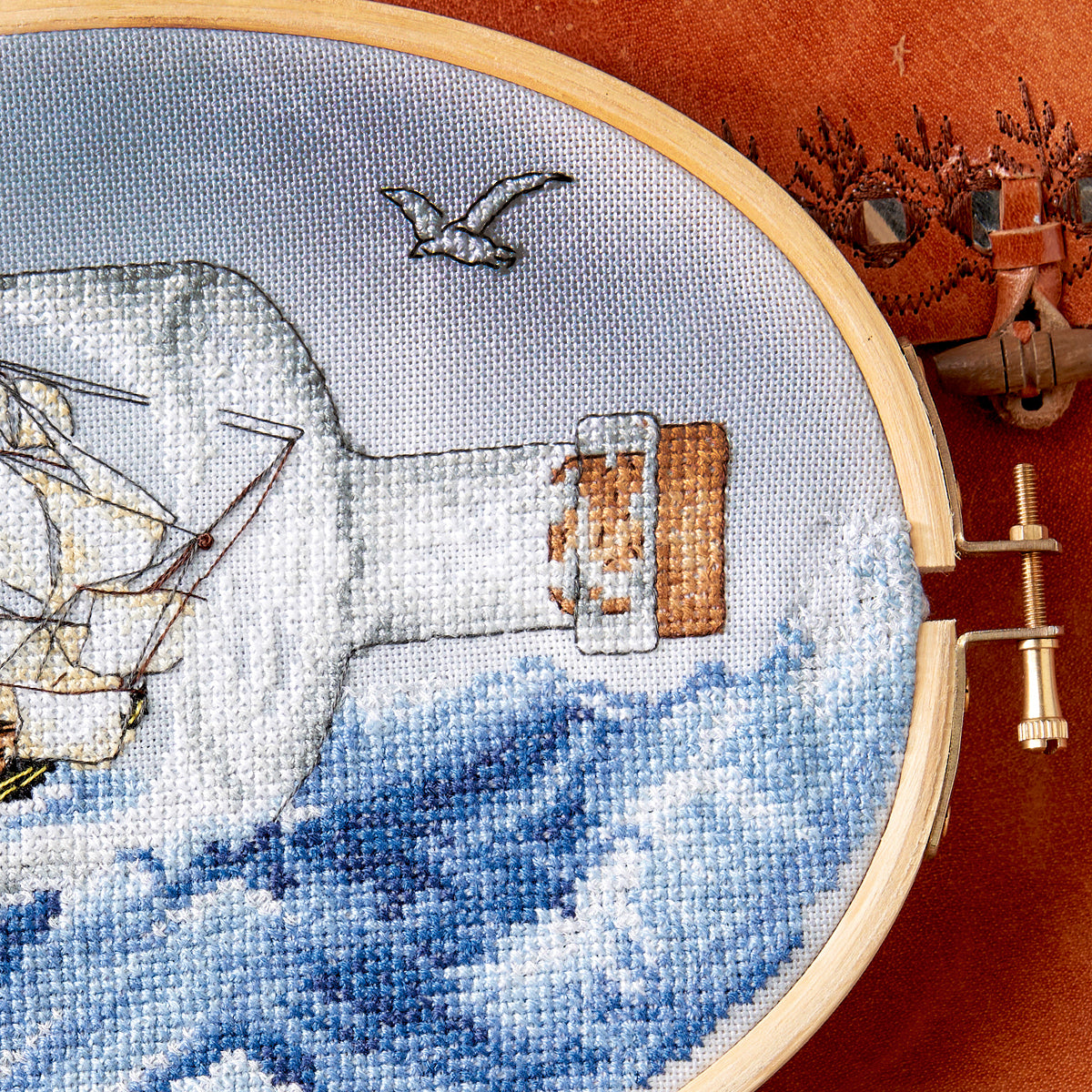 Ship in a Bottle Cross Stitch PDF Pattern