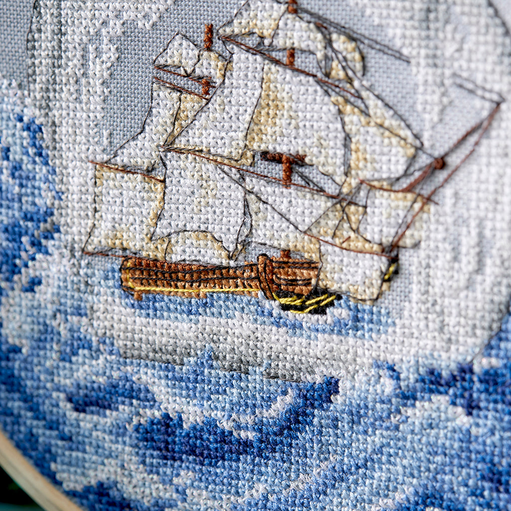 Ship in a Bottle Cross Stitch PDF Pattern