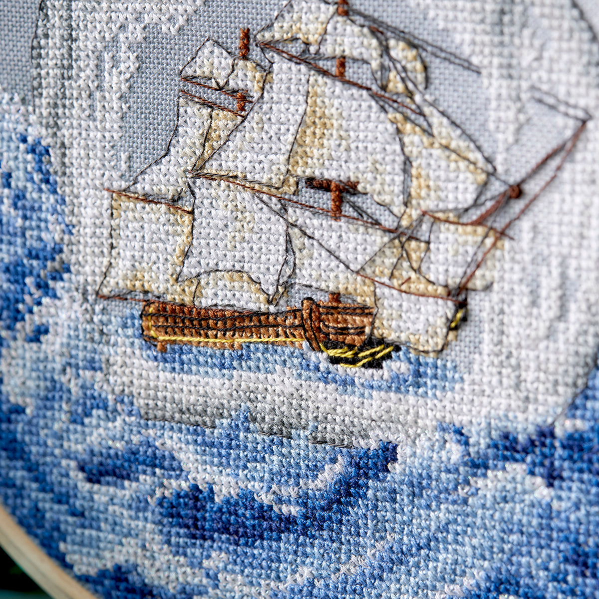 Ship in a Bottle Cross Stitch PDF Pattern