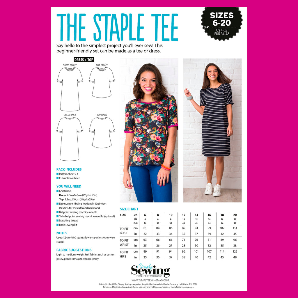 Staple Tee Sewing Pattern PDF