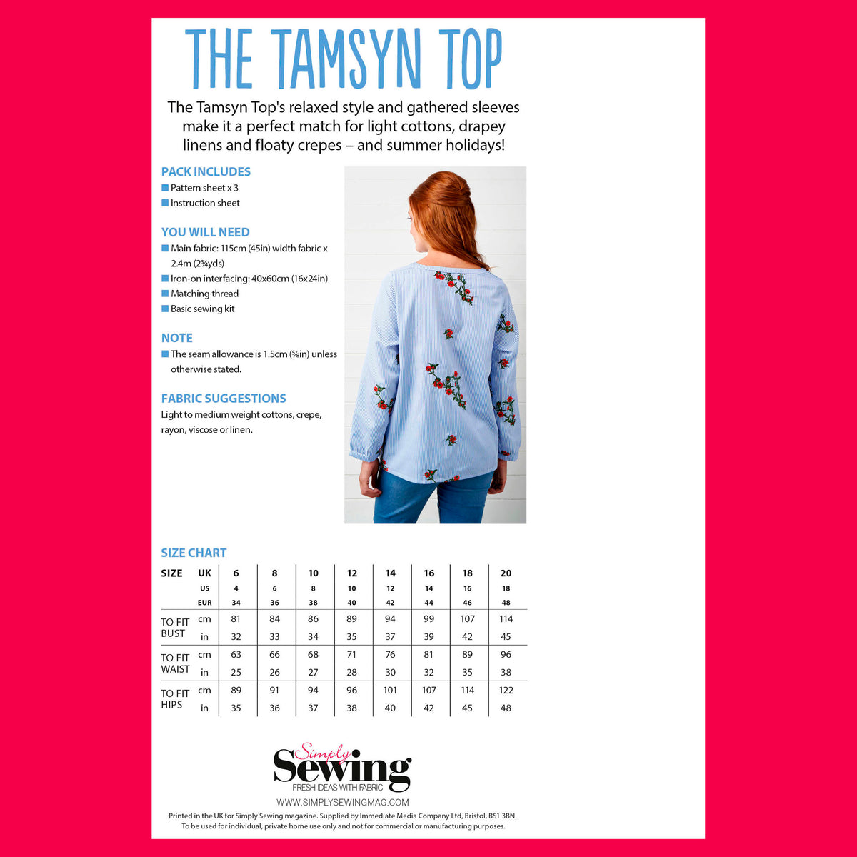 Tamsyn Top Sewing Pattern PDF