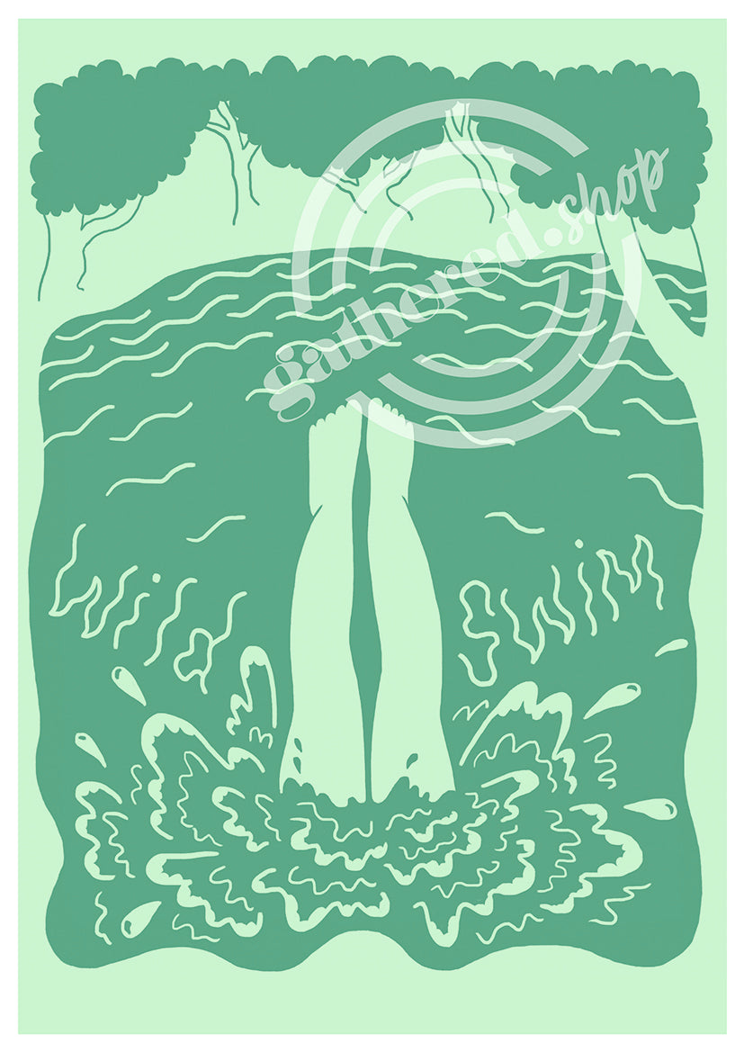 'Wild Swim' Digital Art Print PDF Template by Matilda Smith