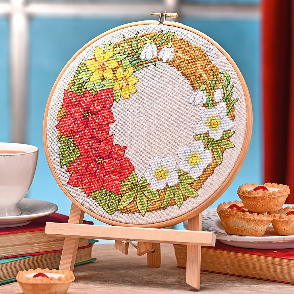 Winter Flower Wreath Cross Stitch PDF Pattern