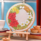 Winter Flower Wreath Cross Stitch PDF Pattern