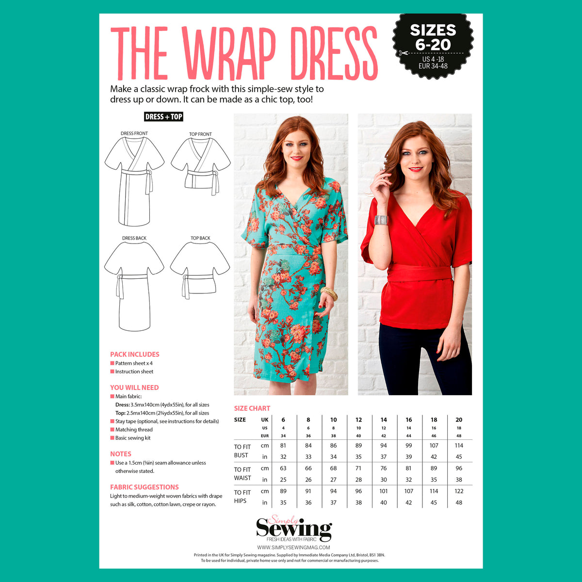 Wrap Dress Sewing Pattern PDF